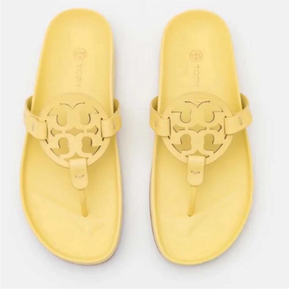 Tory Burch Butter Yellow Slide Sandals